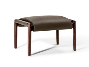 TIMES LOUNGE - Upholstered leather footstool - Armchair by Poltrona Frau