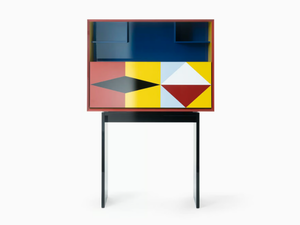 LINEA - Cellulose acetate highboard with flap doors - Door by Porro