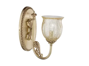 AMANDA 227/A1 - French gold finish wall light with amber crackle glass - Wall lamp by Possoni Illuminazione