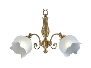 BIANCA 25/A2 - Satin brass wall light with glass - Wall lamp by Possoni Illuminazione