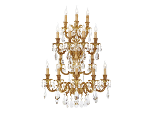 CAESAR 798/A15-SH/G - French Gold wall light with pear shape Schoeler crystals - Wall lamp by Possoni Illuminazione