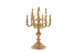 CAESAR 798/C6+3 - French Gold candelabrum - Table lamp by Possoni Illuminazione