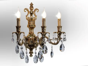 CAESAR - LED brass wall lamp with crystals - Wall lamp by Possoni Illuminazione