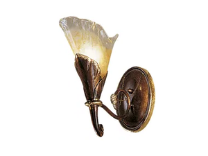 CREAMY 315/A1 - Rust/gold leaf wall light with amber glass - Wall lamp by Possoni Illuminazione