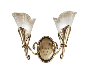 CREAMY 315/A2 - Antique Brass wall light with white glass - Wall lamp by Possoni Illuminazione
