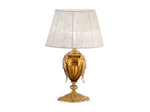 EDEN 265/LP - Sanded gold plated table lamp with crystal - Table lamp by Possoni Illuminazione