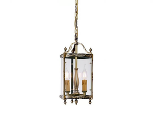 EMILY 448/3 - Antique brass lantern with glass - Styling by Possoni Illuminazione