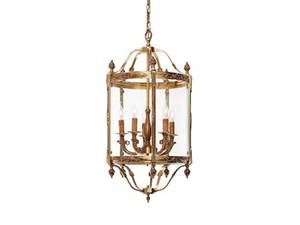 EMILY 4505T - French Gold lantern with glass - Styling by Possoni Illuminazione