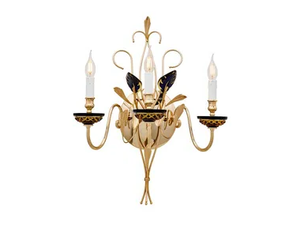 FOLIAGE 350/A3 - Gold plated/satin gold plated wall light with crystal - Wall lamp by Possoni Illuminazione