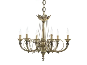 GINEVRA 858/6 - Antique Brass chandelier - Ceiling lamp by Possoni Illuminazione
