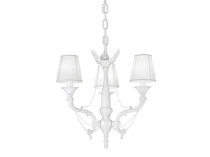 GINEVRA 859/3 - White lacquered chandelier with shades - Ceiling lamp by Possoni Illuminazione