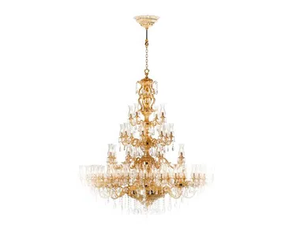 HOWARD 830/60-SH/G30 - French Gold chandelier with Schoeler crystals - Ceiling lamp by Possoni Illuminazione