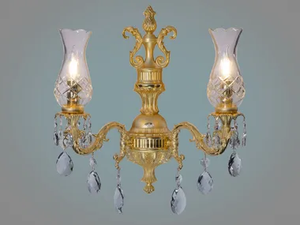 HOWARD 830/A2-SH/G30 - LED brass wall lamp with fixed arm with crystals - Wall lamp by Possoni Illuminazione