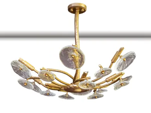 IN BLOOM 1080/12 - LED brass and glass chandelier - Ceiling lamp by Possoni Illuminazione