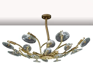 IN BLOOM 1080/16 - LED brass and glass chandelier - Ceiling lamp by Possoni Illuminazione