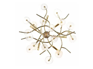 IN BLOOM 1080/6PL - Natural brass ceiling light with glasses - Ceiling lamp by Possoni Illuminazione