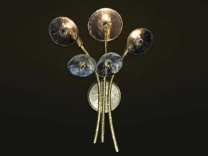 IN BLOOM 1080/A3 - LED brass wall lamp with fixed arm - Wall lamp by Possoni Illuminazione