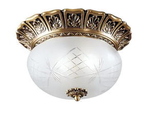 IRMA 204/25 - Antique Brass ceiling light with glass - Ceiling lamp by Possoni Illuminazione