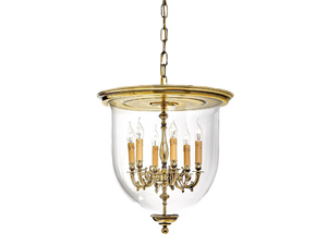 JOLANDA 1976/6 - Shaded brass finish pendant with clear glass - Ceiling lamp by Possoni Illuminazione