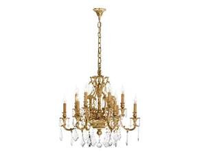 JOLIE 106/6+6-SH/PB - LED brass chandelier with crystals - Ceiling lamp by Possoni Illuminazione