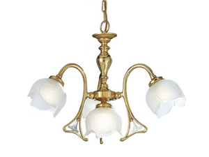 LIBERTY 1400/3+1 - Polish brass chandelier with glass - Ceiling lamp by Possoni Illuminazione