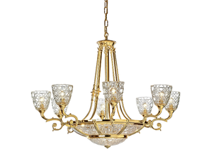 RAFFAELLO 1999/6+8-C - Gold plated chandelier with crystal - Ceiling lamp by Possoni Illuminazione