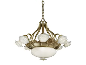 ROSE 701/8+3 - French Gold chandelier with glasses - Ceiling lamp by Possoni Illuminazione
