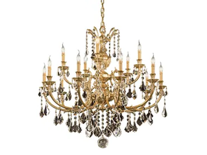 WINDSOR 888/15M-SH/P - French Gold chandelier with Schoeler crystals - Ceiling lamp by Possoni Illuminazione