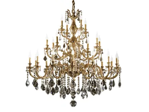 WINDSOR 888/16+8+4-SH/P - French Gold chandelier with Schoeler crystals - Ceiling lamp by Possoni Illuminazione