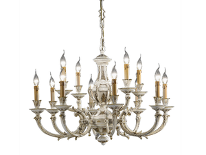 WINDSOR 888/8+4-091 - Antique white and gold chandelier - Ceiling lamp by Possoni Illuminazione