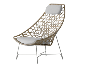 CUT 910/PLR - High-back woven fabric garden armchair with headrest - Armchair by Potocco