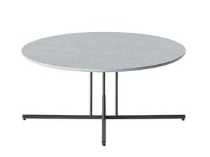GRAPHIC 955/TBC-80-OUT - Round low natural stone and metal garden side table - Side table by Potocco