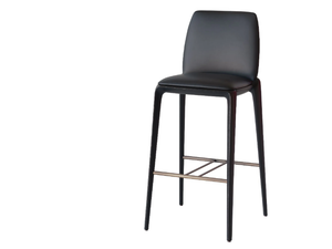 HIRU 947/A - High leather stool with back - Stool by Potocco