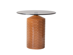 HISHI 871/TBC-OUT / 871/THC-OUT - Round ceramic garden side table with glass top - Side table by Potocco