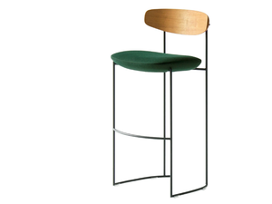 KEEL 922/A-OUT - High fabric and metal garden stool with back - Stool by Potocco