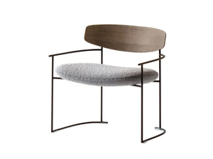 KEEL 922/L - Metal armchair with armrests and fabric seat - Armchair by Potocco