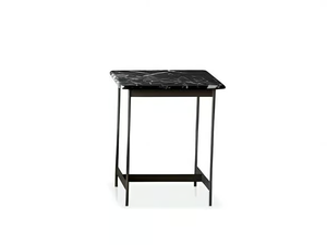 LITTLE T 878/TQ-50 - Square metal coffee table with marble top - Coffee table by Potocco