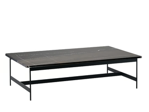 LITTLE T 878/TR - Rectangular low metal coffee table with marble top - Coffee table by Potocco