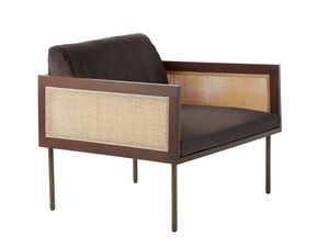 LOOM 880/PC - Mahogany and fabric armchair with armrests - Armchair by Potocco