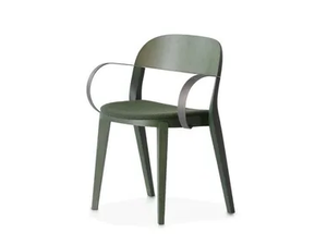 MINIMA 949/PI - Stackable wooden chair with armrests and integrated cushion - Accessories by Potocco