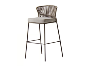 OLA 923/A - High rope garden stool with back - Stool by Potocco