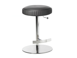 PLISSÉ 929/S-GAS - Swivel leather stool with gas lift - Stool by Potocco