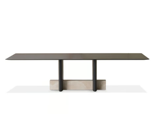 SYN 956/TR - Rectangular travertine and ash table - Table by Potocco