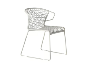 VELA 698/P - Stackable sled base nautical rope garden easy chair - Armchair by Potocco