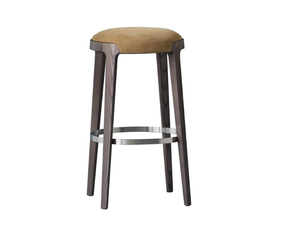 VELIS 942/AC - Upholstered high leather stool with footrest - Stool by Potocco
