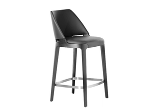 VELIS 942/AS - Upholstered leather stool with back - Stool by Potocco