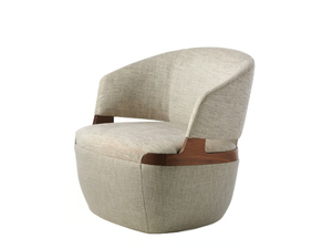 VELIS 942/PLAG - Swivel fabric armchair with removable cover - Armchair by Potocco