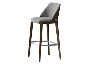 VELIS WOOD 942/AW - High upholstered fabric stool with footrest - Stool by Potocco