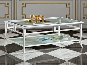 CAPRICCI - Wood and glass coffee table with integrated magazine rack - Coffee table by Prestige