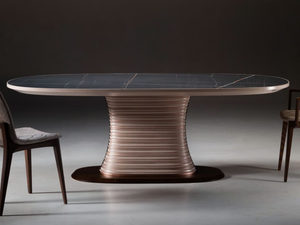 EMPIRE - Oval eucalyptus living room table - Table by Prestige